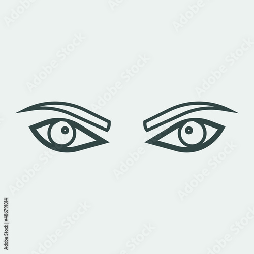 Woman eyes vector icon illustration sign