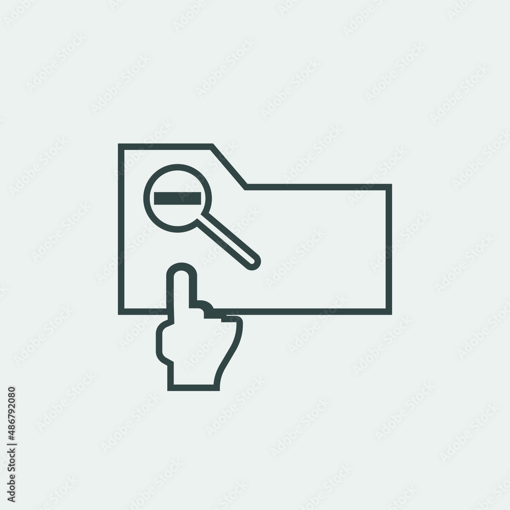 Folder search vector icon illustration sign Folder search vector icon illustration sign
