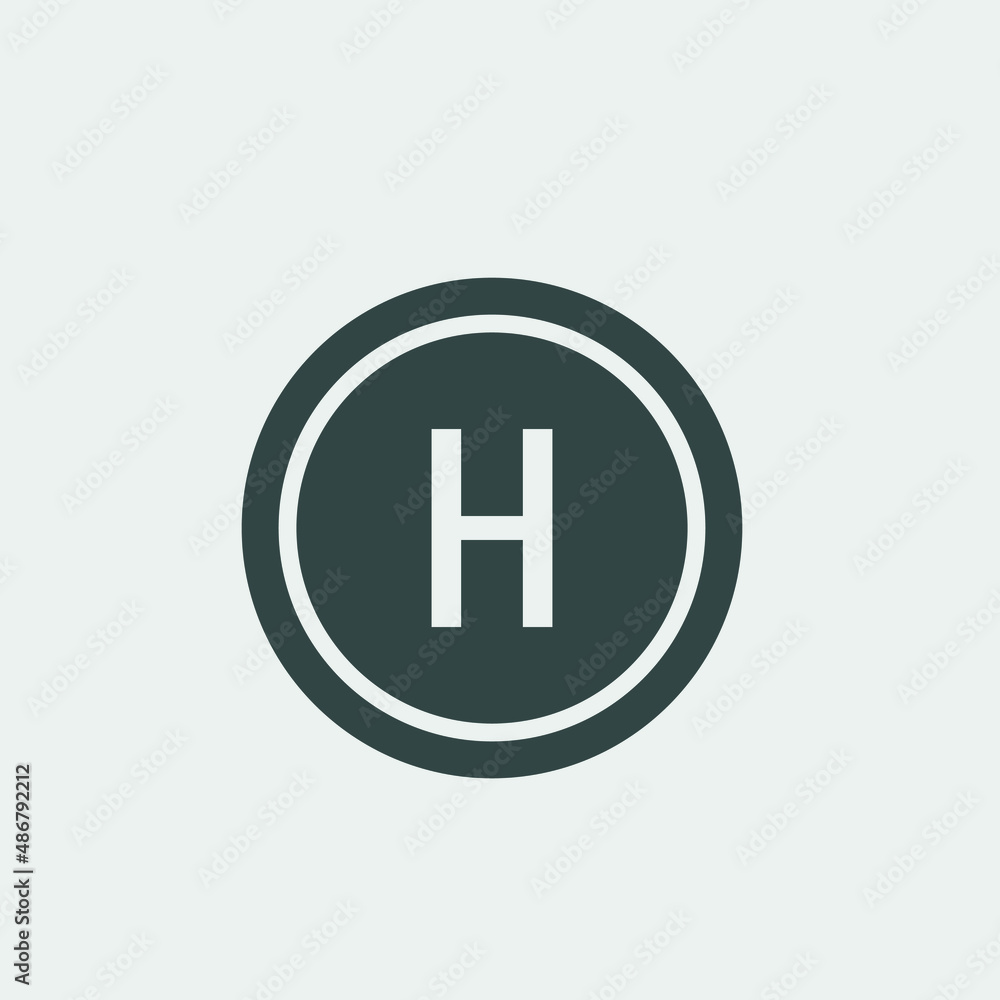 Helicopter_land vector icon illustration sign Helicopter_land vector icon illustration sign