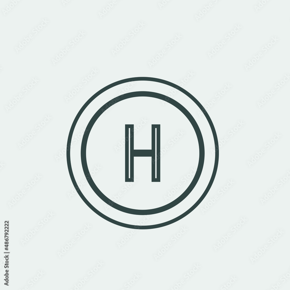 Helicopter_land vector icon illustration sign Helicopter_land vector icon illustration sign