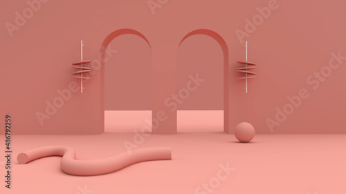 3d rendering of beautiful pink  background photo