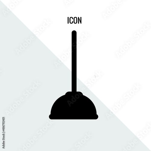 Toilet plunger vector icon illustration sign
