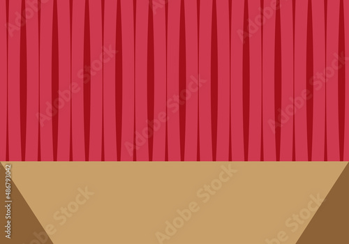 Escenario de un teatro con cortinas rojas.