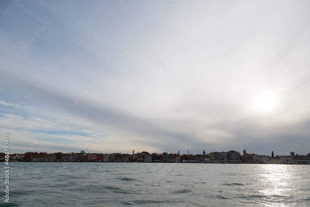 Venetian houses in row. Venice minimal landscape, Italy