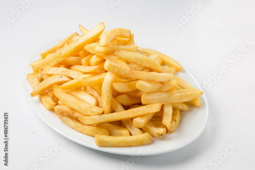 French fries served on a plate 