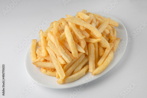 French fries served on a plate 