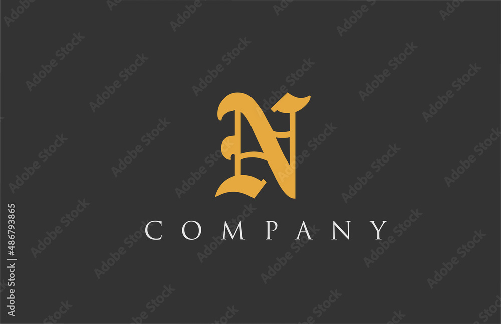 vintage letter N alphabet design. Creative logo icon template for company