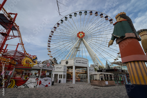 Austria-Vienna. 03-11-2021. Ferris wheel The amusement park in the famous Prater Park in Austria Vienna