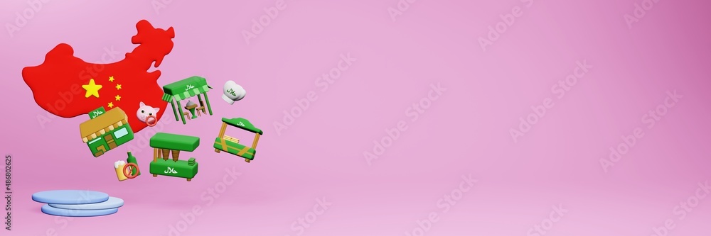 3d rendering of halal restaurants and places to eat in China for Eid Al Fitri, Eid Al Adha and Ramadan 3d rendering of halal restaurants and places to eat in China for Eid Al Fitri, Eid Al Adha and Ramadan