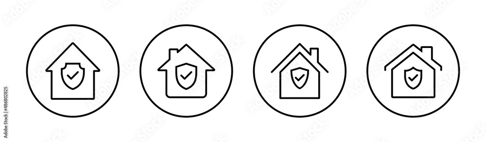 home insurance icons set. home protection sign and symbol home insurance icons set. home protection sign and symbol