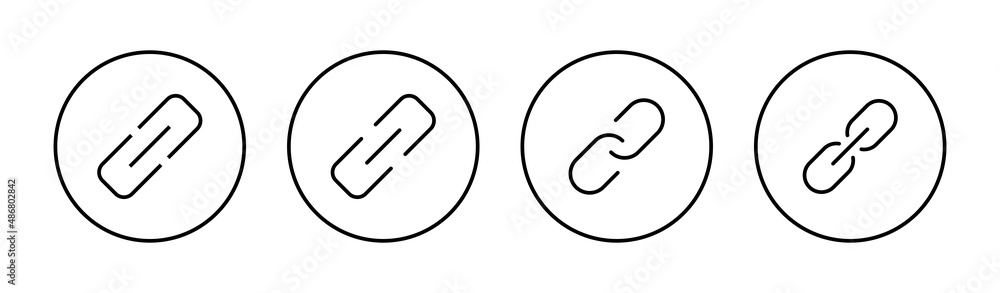 Link icons set. Hyperlink chain sign and symbol Link icons set. Hyperlink chain sign and symbol