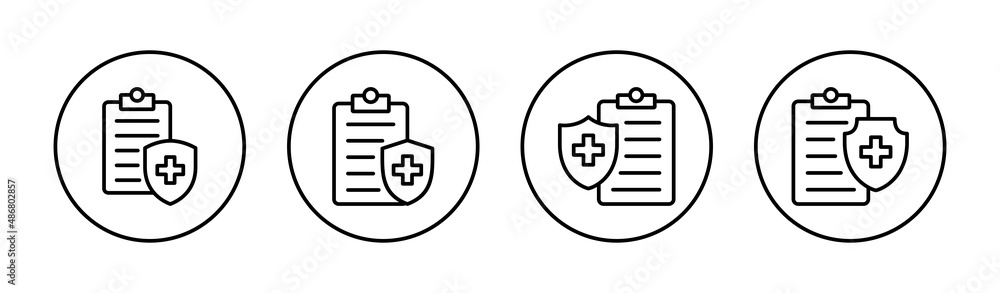 Medical insurance icons set. health insurance sign and symbol Medical insurance icons set. health insurance sign and symbol