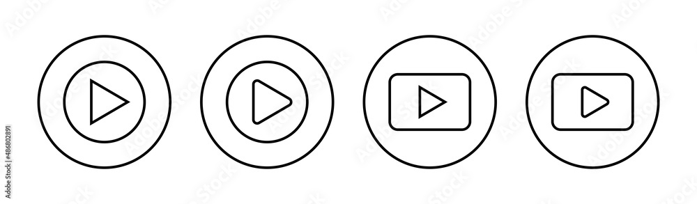 Play Icons set. Play button sign and symbol