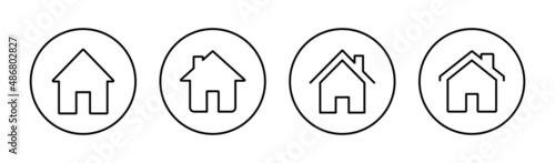 Fotografiet House icons set. Home sign and symbol