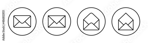 Mail icons set. email sign and symbol. E-mail icon. Envelope icon