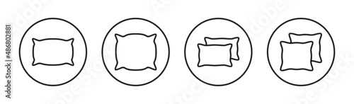 Pillow icons set. Pillow sign and symbol. Comfortable fluffy pillow