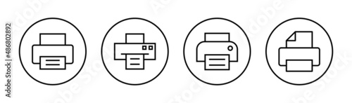 Print icons set. printer sign and symbol
