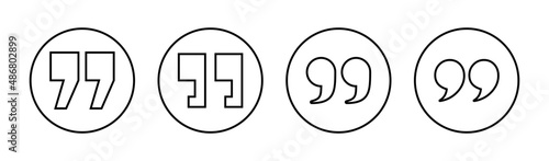 Quote icons set. Quotation mark sign and symbol