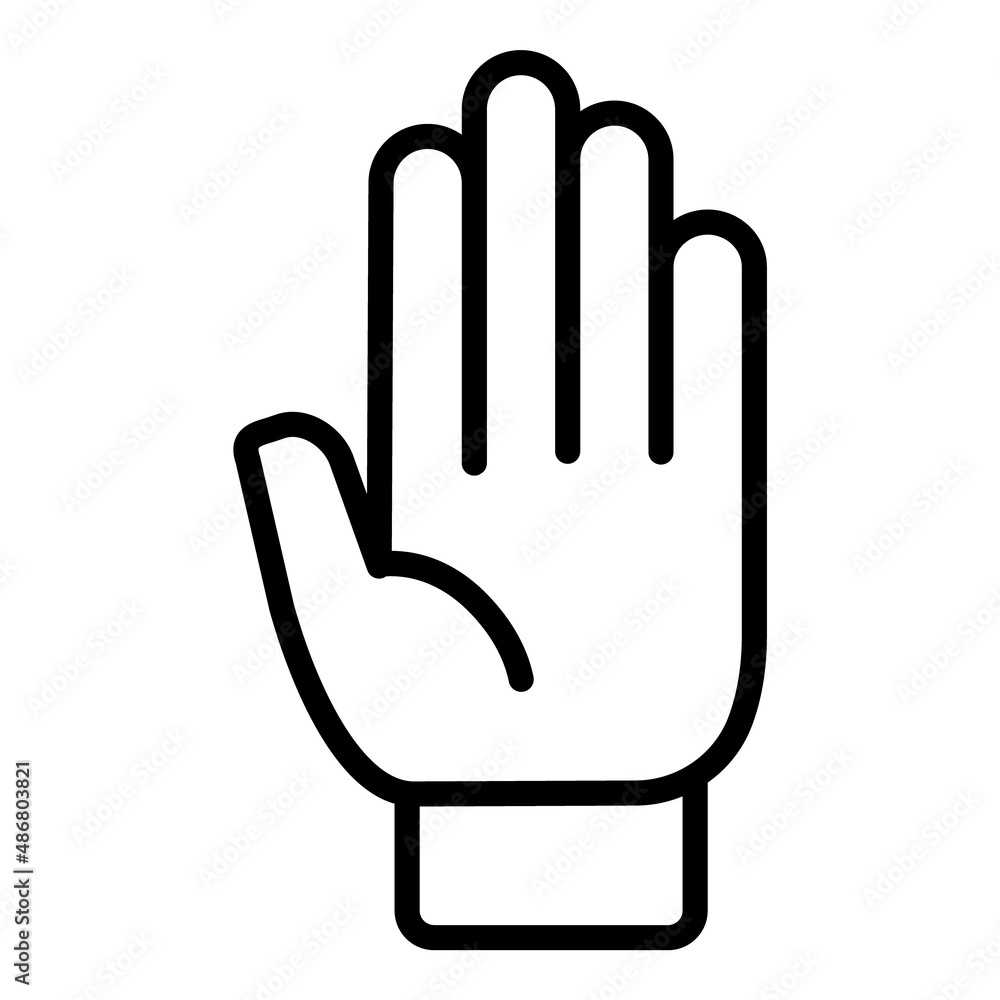 Hand Stop Sign Flat Icon Isolated On White Background Hand Stop Sign Flat Icon Isolated On White Background