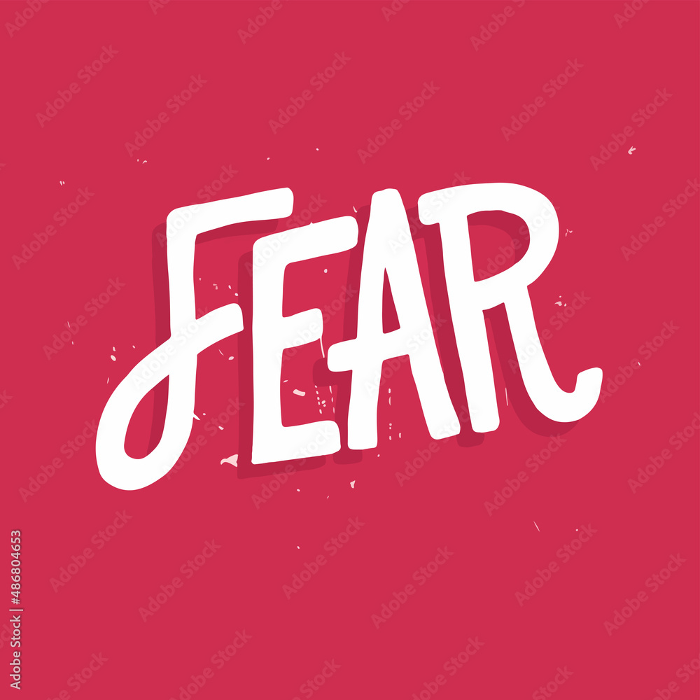 vector themed typography fear concept