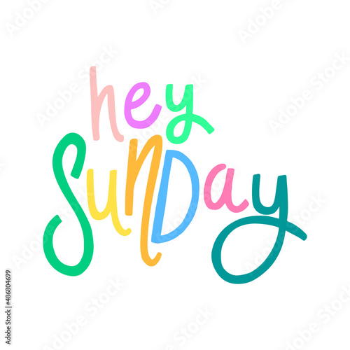 vector themed typography hey sunday