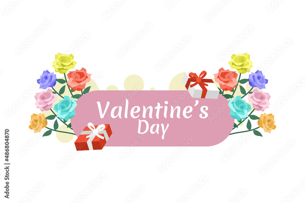 Vector illustration of Happy Valentine's Day. Suitable for greeting card, poster and banner Vector illustration of Happy Valentine's Day. Suitable for greeting card, poster and banner