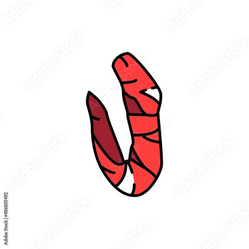 Beef tenderloin color line icon. Cutting meat.