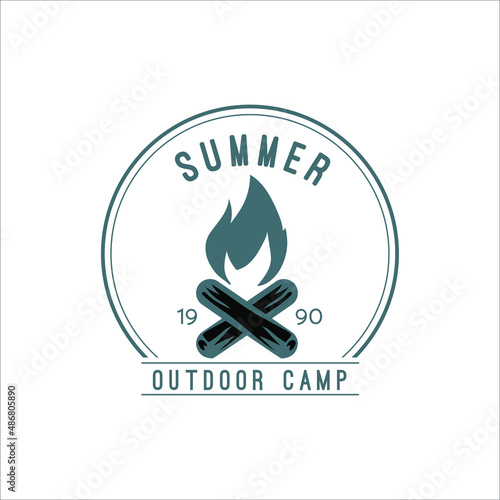 simple business logo about adventure in mountain nature,camping and survival