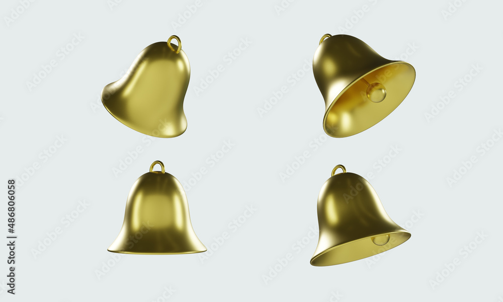 3D Rendering Golden Realistic Bell 3D illustration 3D Rendering Golden Realistic Bell 3D illustration