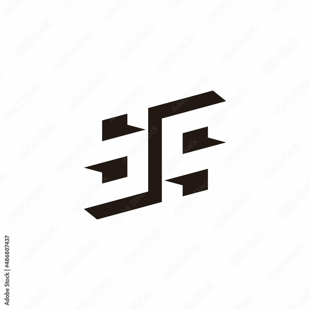 letter ss talk symbol negative space 3d logo vector Stock Vector ...