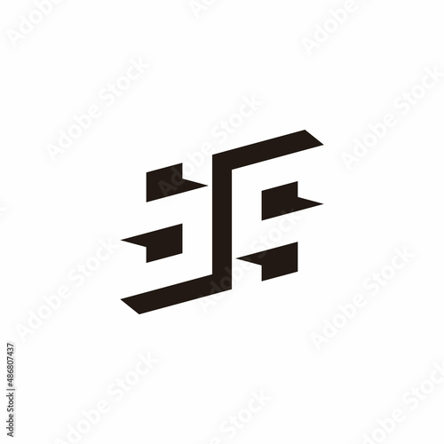 letter ss talk symbol negative space 3d logo vector