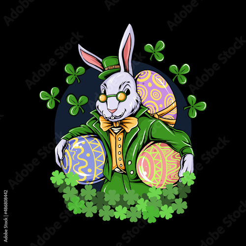 St. Patrick's Day bunny brings easter day eggs