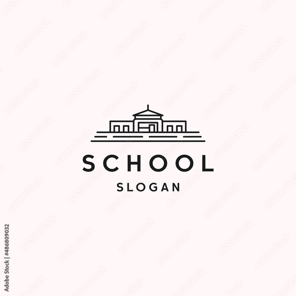 School  logo icon flat design template 