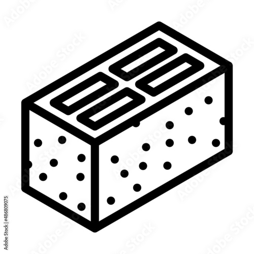 cement block line icon vector. cement block sign. isolated contour symbol black illustration