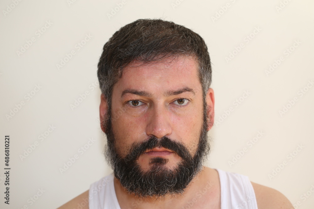 Obraz premium Portrait of a man colorful make up on his face different emotions