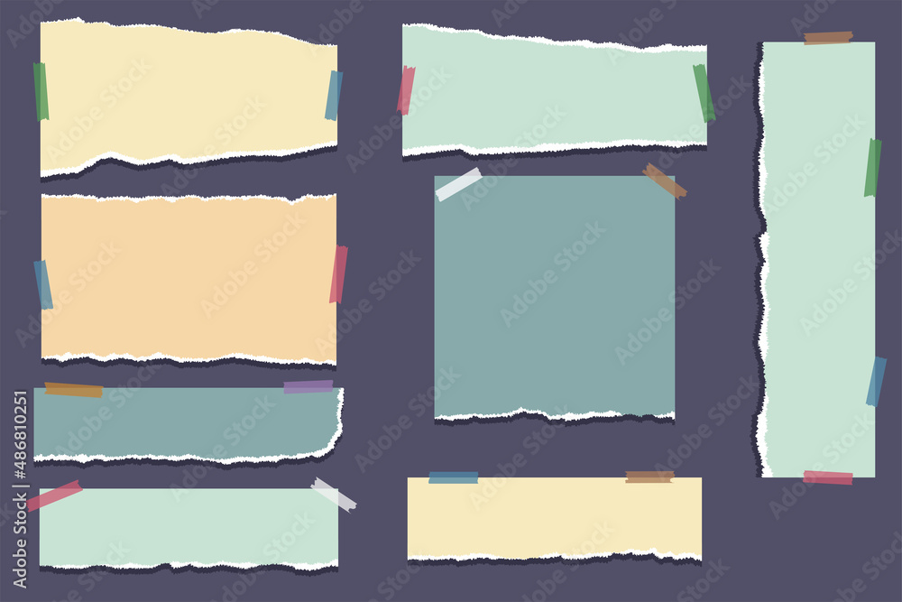 Set of different vector note papers Set of different vector note papers