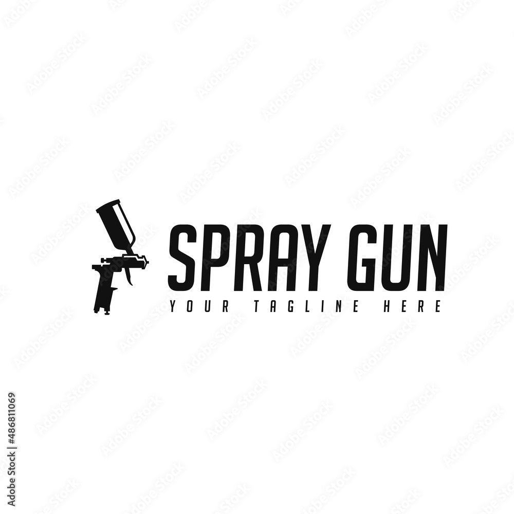 spray gun logo design. logo templates. bright background spray gun logo design. logo templates. bright background