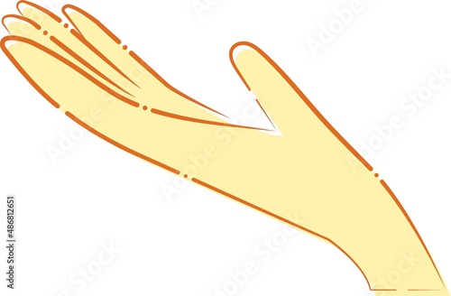 片手　素手　清潔　綺麗　上方向に差し出す