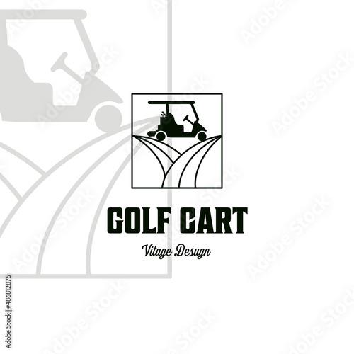 golf car line art minimalist logo vector design
