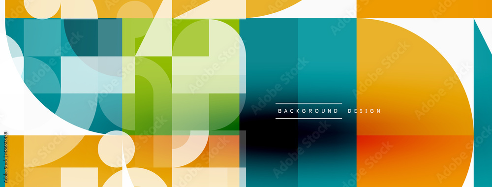 Minimal geometric abstract background. Circle square and triangle design. Trendy techno business template for wallpaper, banner, background or landing Minimal geometric abstract background. Circle square and triangle design. Trendy techno business template for wallpaper, banner, background or landing