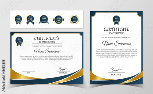 Premium certificate of achievement template,