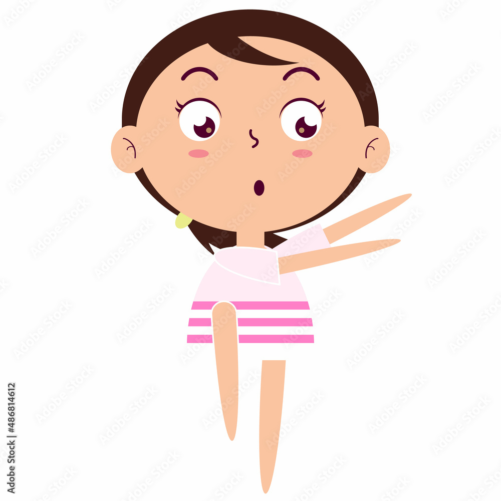 girl exercise character cartoon cute