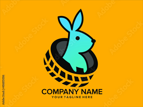 tire logo for speed with rabbit symbol 