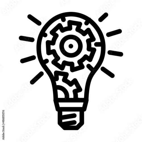technology light bulb line icon vector. technology light bulb sign. isolated contour symbol black illustration