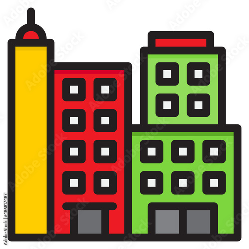 apartment color line style icon