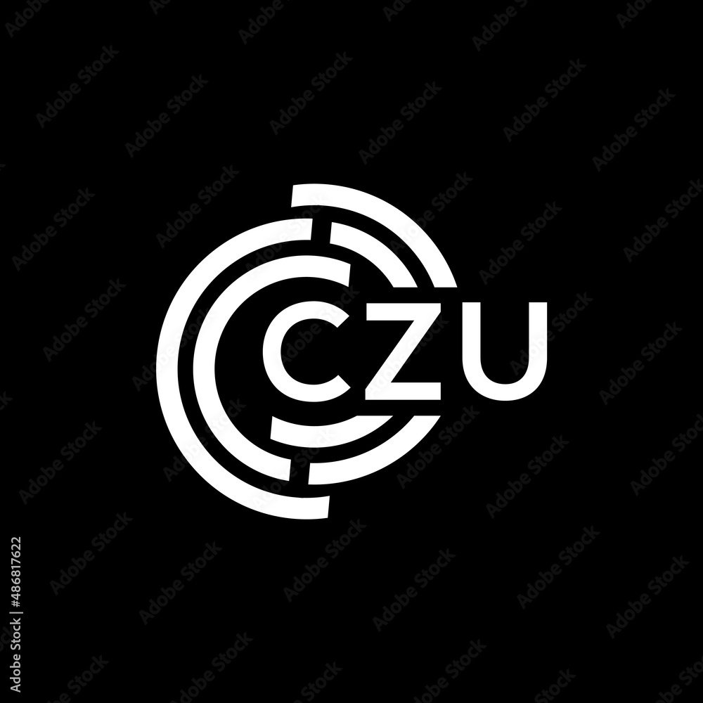 CZU letter logo design on black background. CZU creative initials letter logo concept. CZU letter design. - obrazy, fototapety, plakaty 
