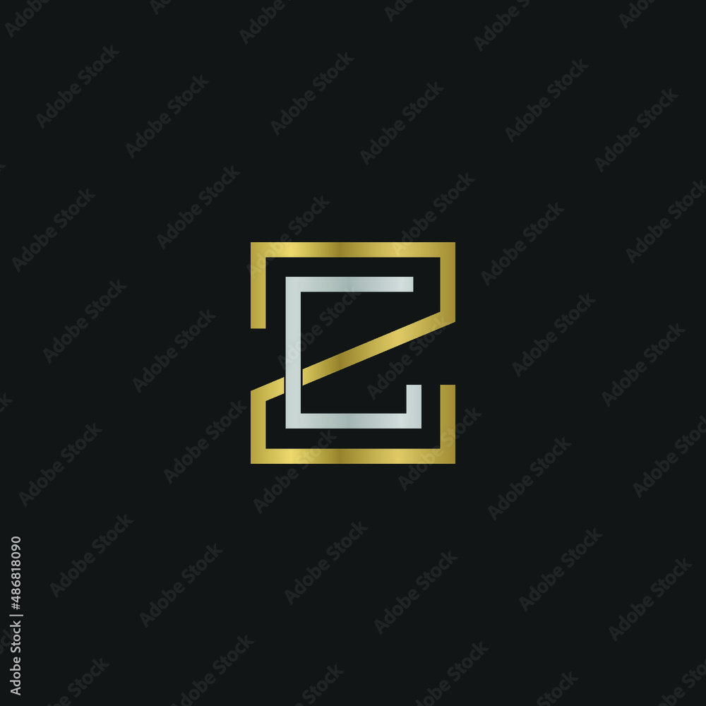 Alphabet Initials logo CZ, ZC, C and Z - obrazy, fototapety, plakaty 
