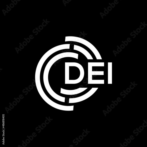 DEI letter logo design on black background. DEI creative initials letter logo concept. DEI letter design.