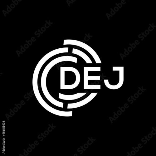 DEJ letter logo design on black background. DEJ creative initials letter logo concept. DEJ letter design. photo