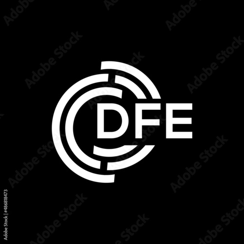 DFE letter logo design on black background. DFE creative initials letter logo concept. DFE letter design. photo